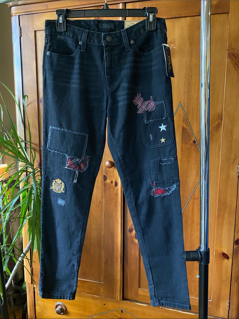 Polo Ralph Lauren Astor Slim Boyfriend Patchwork Jeans Girls 14 NWT